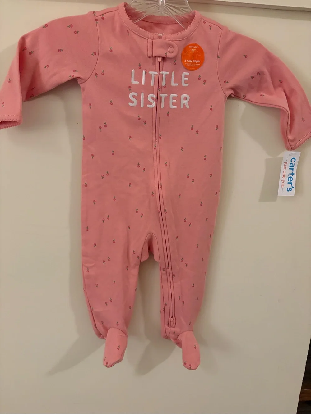 NWT Carter's Little Sister and Halloween Pumpkin Ghost Footed One-Piece 9 Months